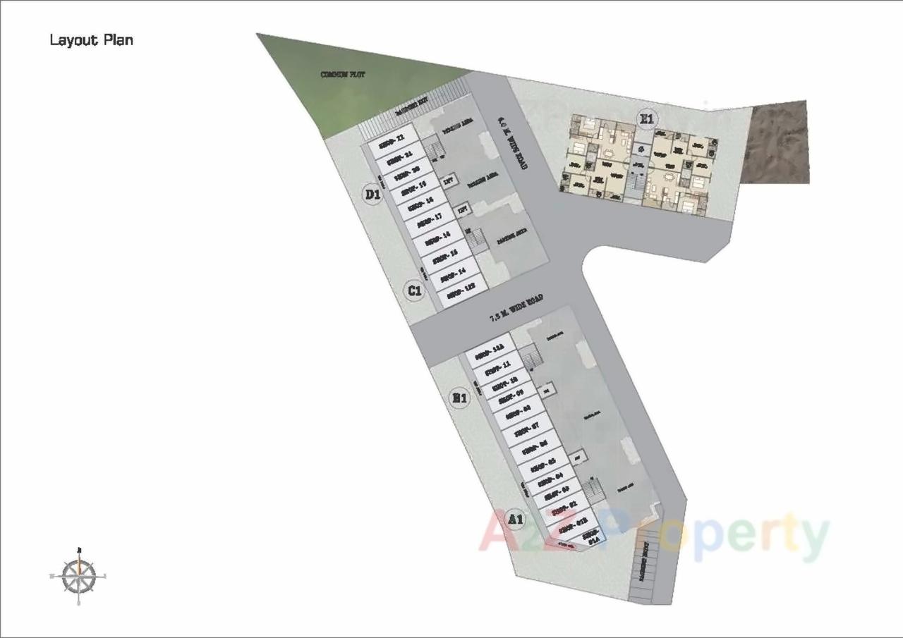 Layout of real estate project Shyamal Park located at Tandalaja, Vadodara, Gujarat