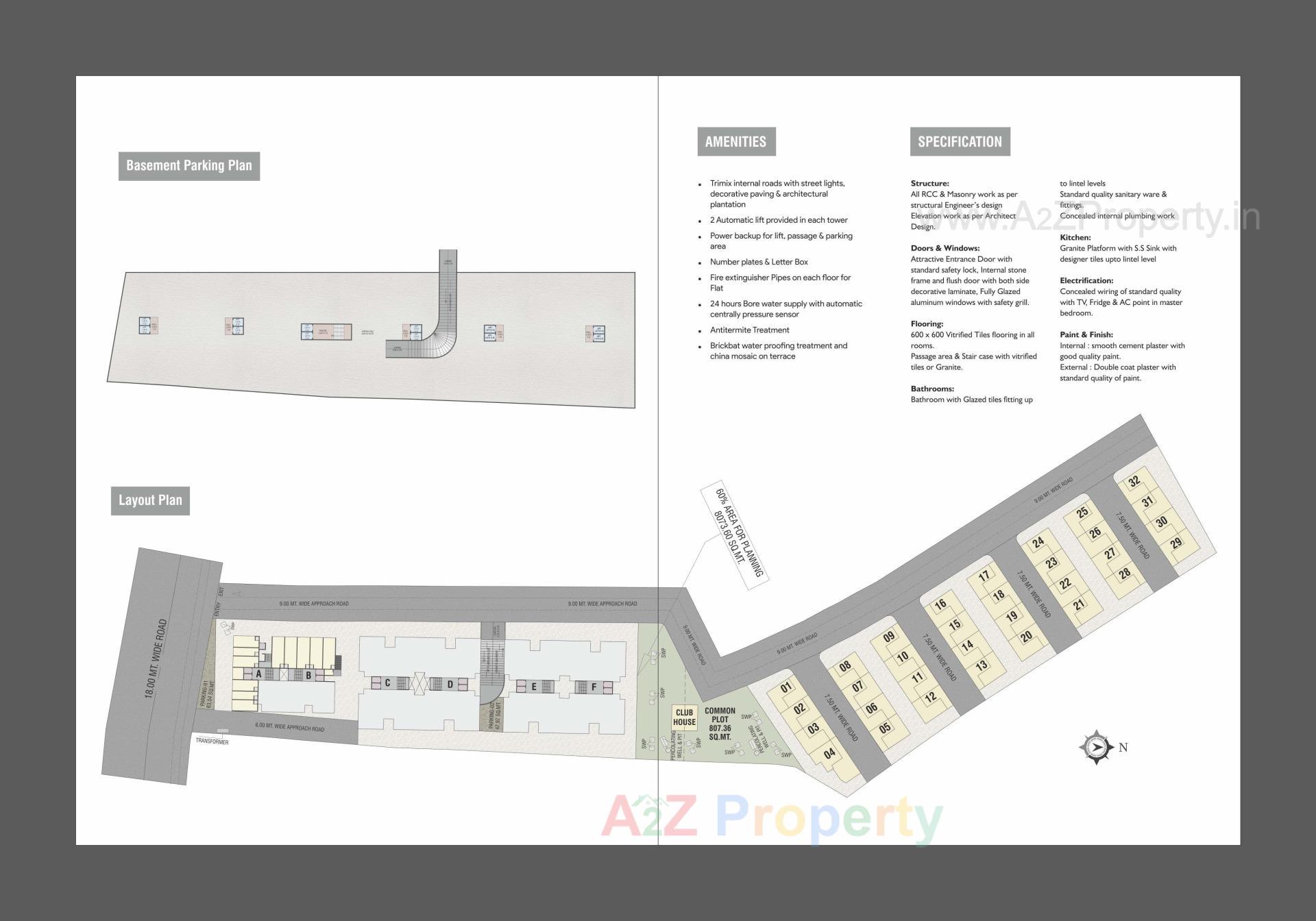 Layout of real estate project Shyamal Pride located at Danteshwar, Vadodara, Gujarat
