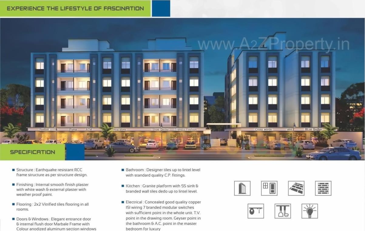 3D Elevation of real estate project Siddeshwar Honest located at Sayajipura, Vadodara, Gujarat