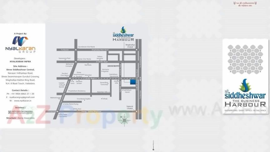 Layout of real estate project Siddeshwar The Business Harbour located at Kapurai, Vadodara, Gujarat