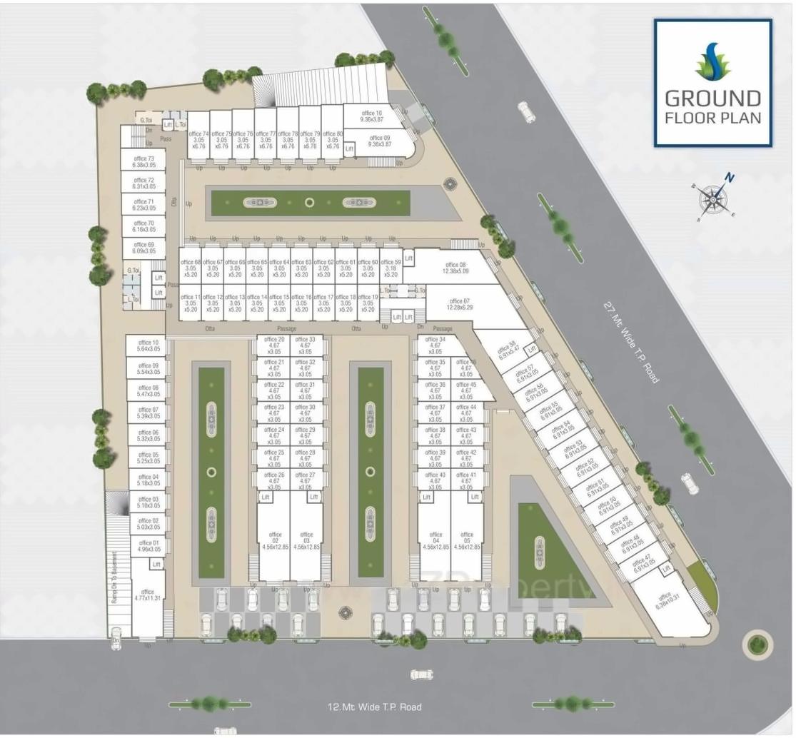 Layout of real estate project Siddeshwar The Business Harbour located at Kapurai, Vadodara, Gujarat