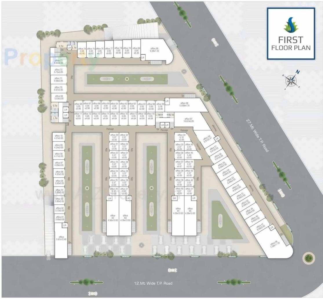 Layout of real estate project Siddeshwar The Business Harbour located at Kapurai, Vadodara, Gujarat