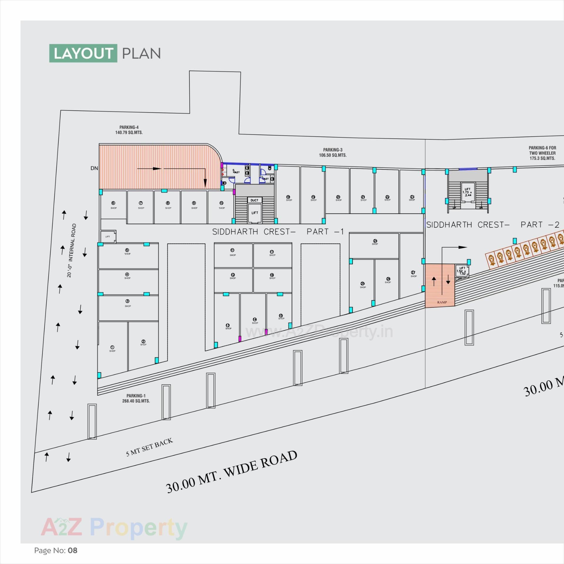 Layout of real estate project Siddharth Crest Ii located at Nizampura, Vadodara, Gujarat