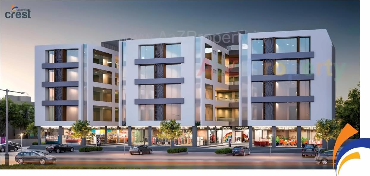3D Elevation of real estate project Siddharth Crest located at Nizampura, Vadodara, Gujarat