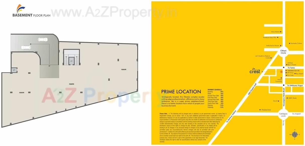 Layout of real estate project Siddharth Crest located at Nizampura, Vadodara, Gujarat