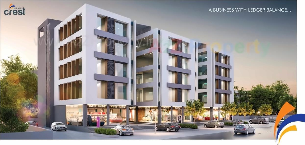 3D Elevation of real estate project Siddharth Crest located at Nizampura, Vadodara, Gujarat