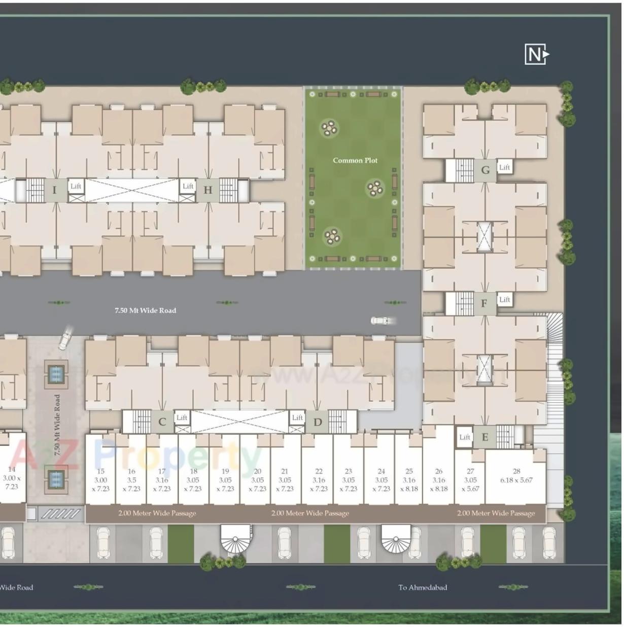Layout of real estate project Siddheshwer Hill located at Tarsali, Vadodara, Gujarat
