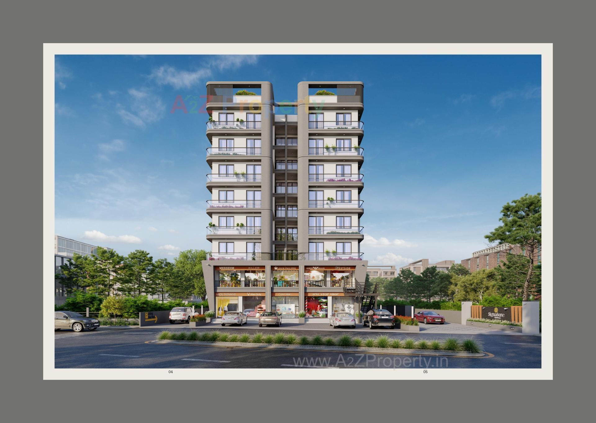 3D Elevation of real estate project Signature Residency located at Sama, Vadodara, Gujarat