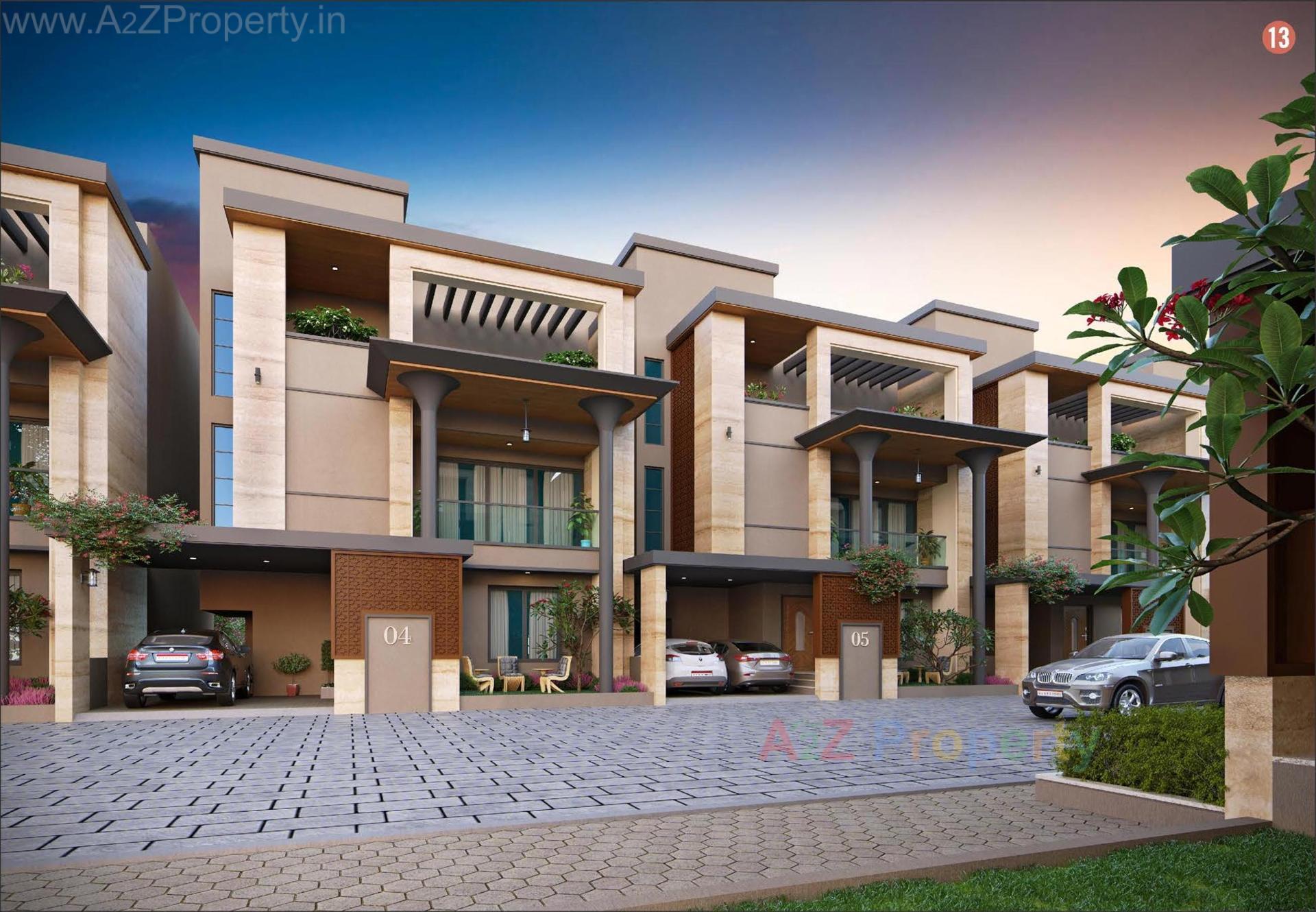 3D Elevation of real estate project Signature Villa located at Sama, Vadodara, Gujarat