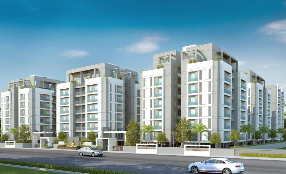 Elevation Corner of real estate project Silver Sky located at Harni, Vadodara, Gujarat
