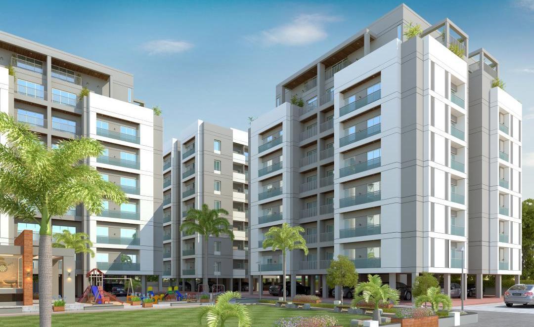 Elevation Garden of real estate project Silver Sky located at Harni, Vadodara, Gujarat