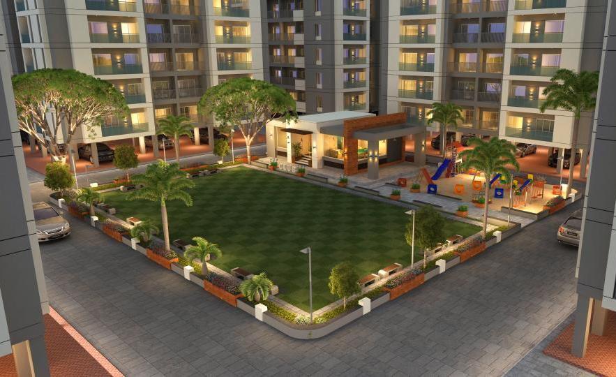 Garden Night View of real estate project Silver Sky located at Harni, Vadodara, Gujarat