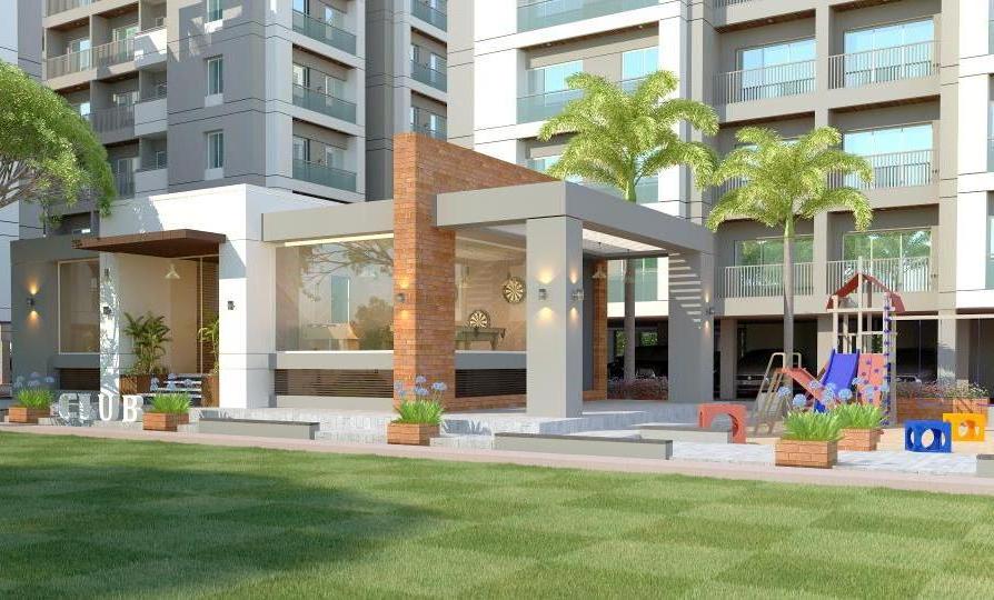Garden of real estate project Silver Sky located at Harni, Vadodara, Gujarat