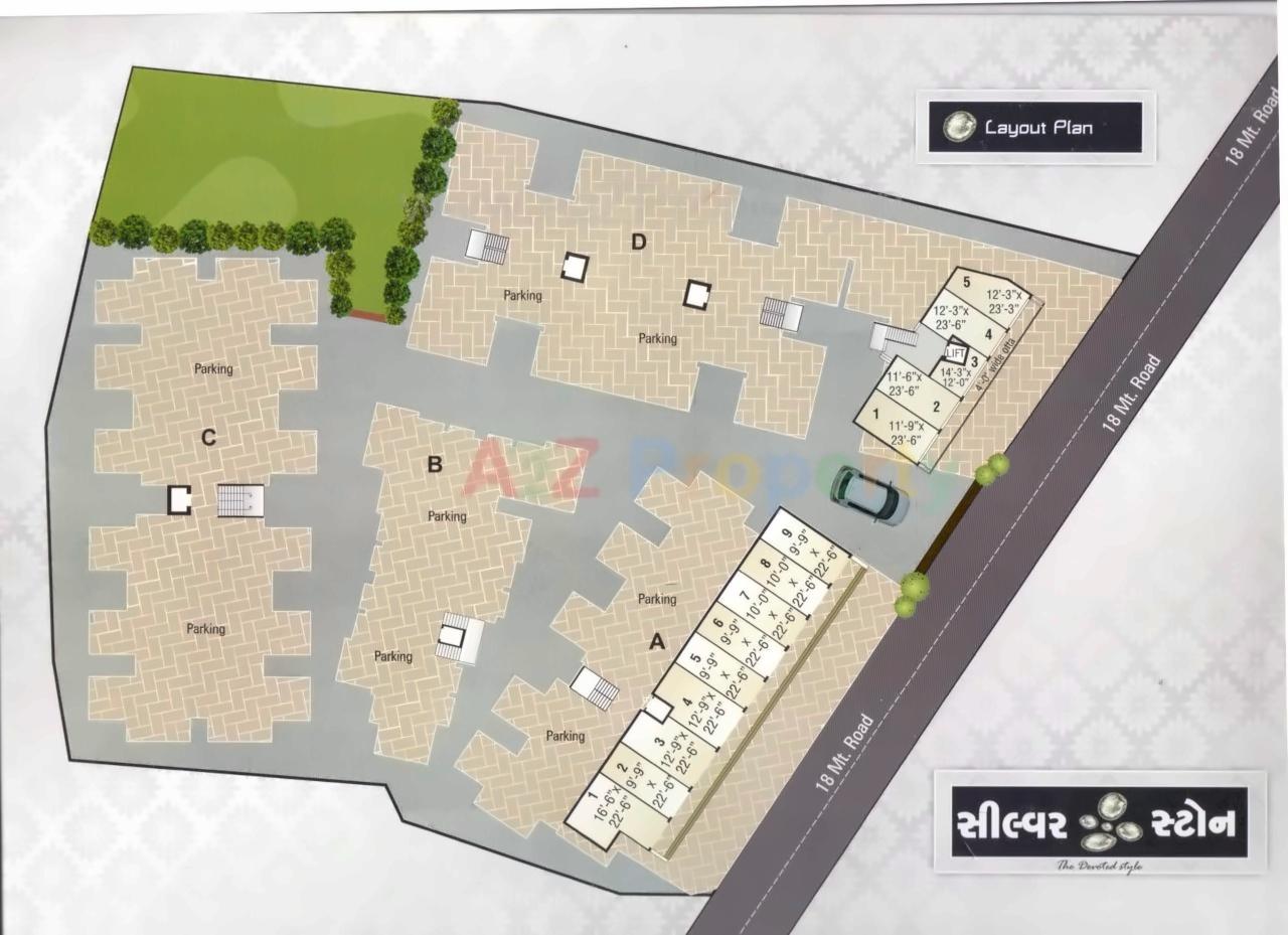 Layout of real estate project Silver Stone located at Kapurai, Vadodara, Gujarat