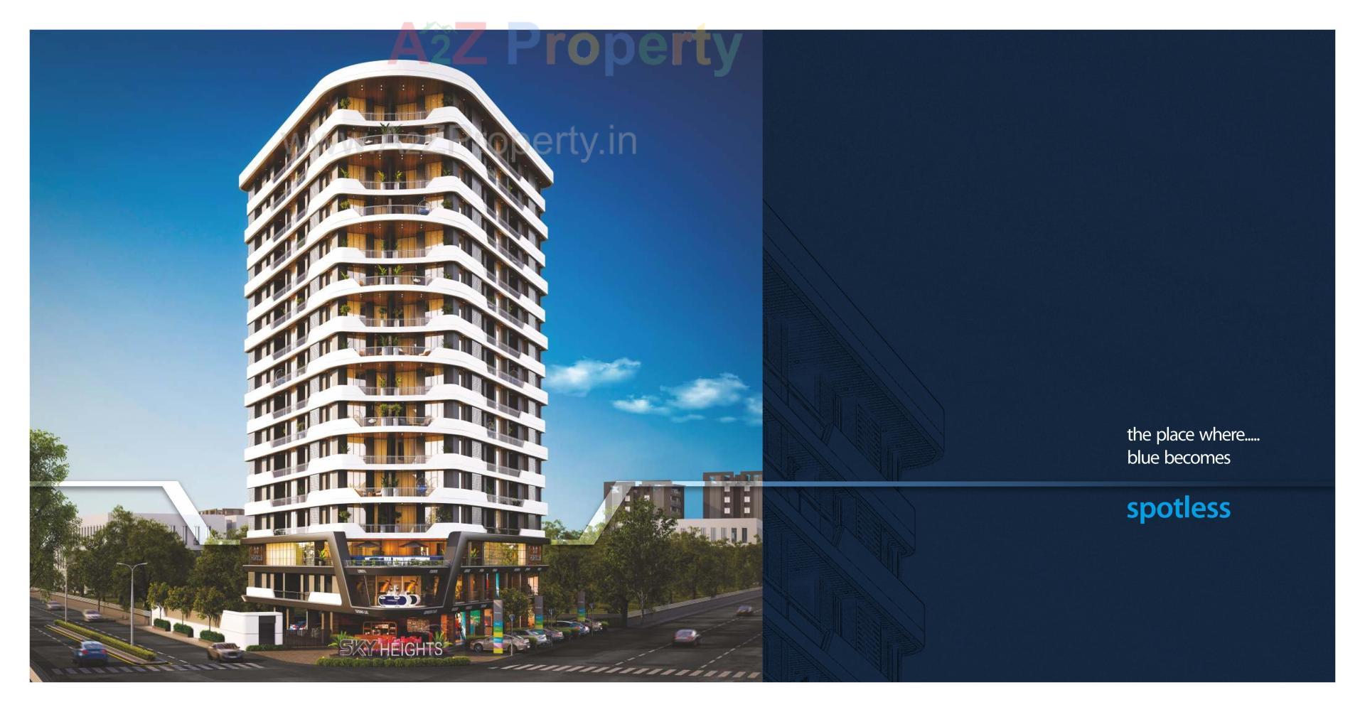 3D Elevation of real estate project Sky Heights located at Tarsali, Vadodara, Gujarat