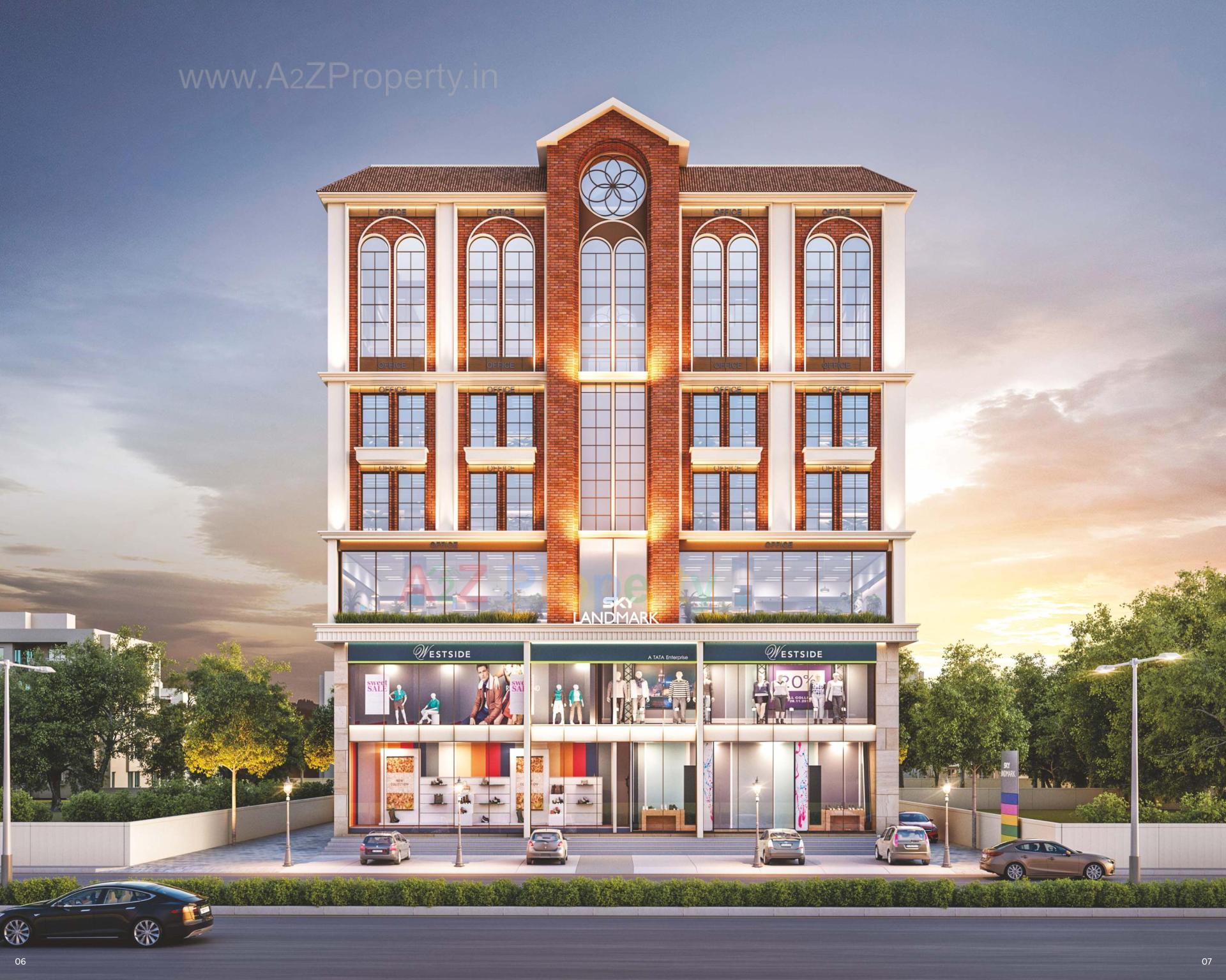 3D Elevation of real estate project Sky Landmark located at Bapod, Vadodara, Gujarat