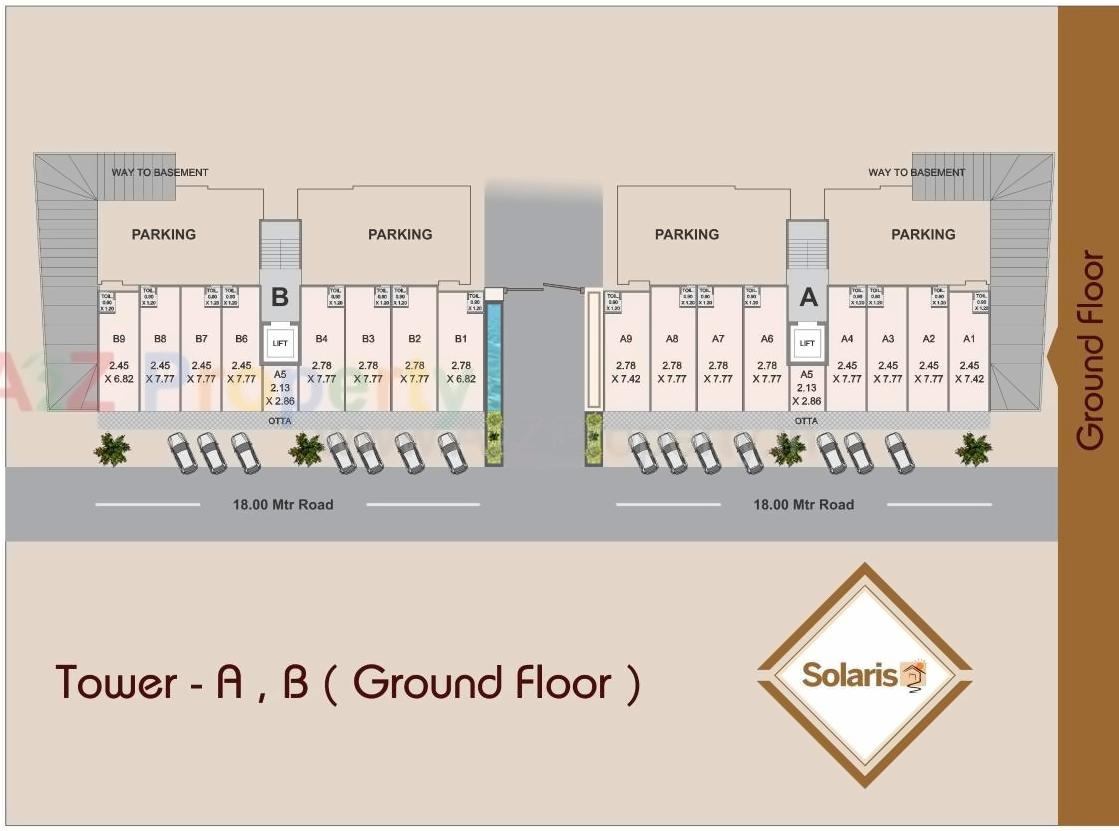 Layout of real estate project Solaris located at Bhayli, Vadodara, Gujarat