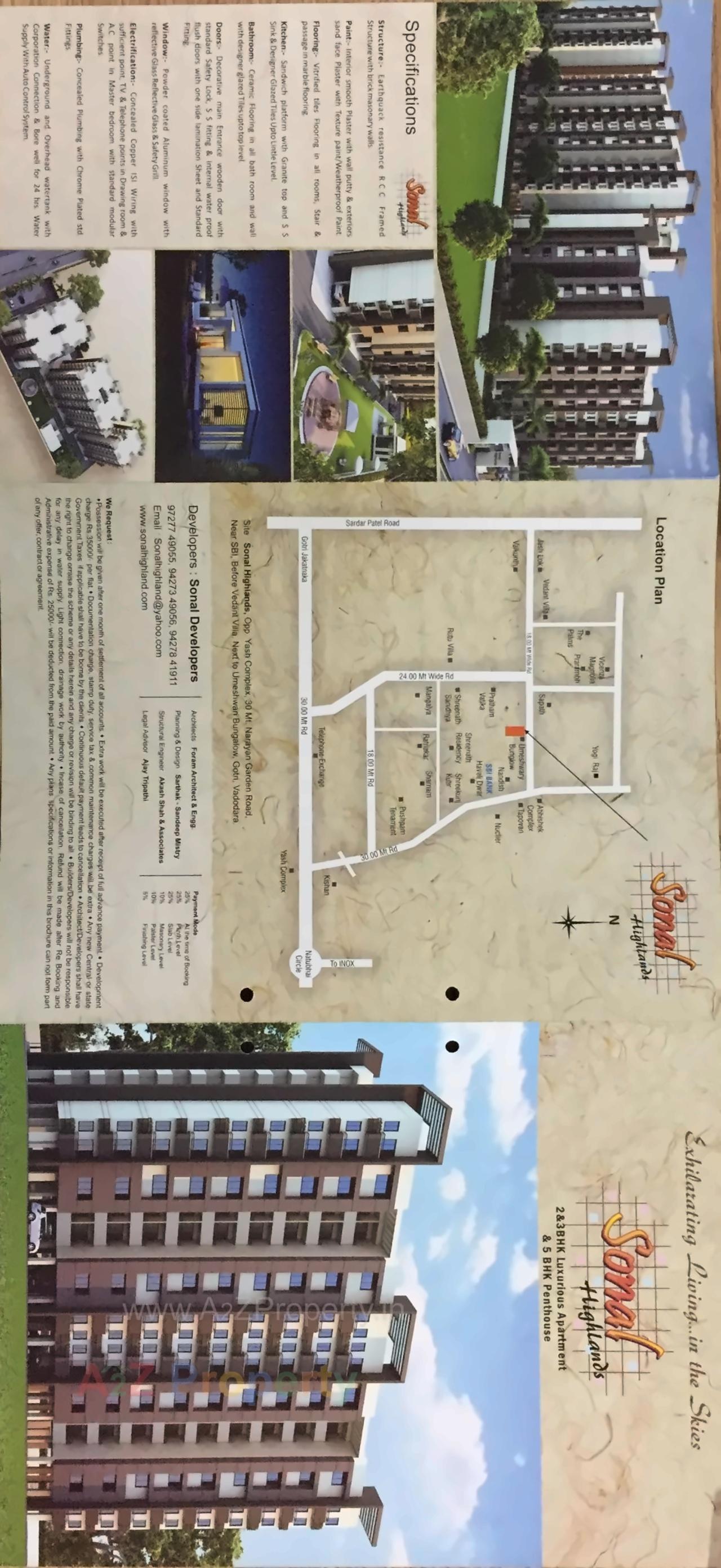 Layout of real estate project Sonal Highland located at Gotri, Vadodara, Gujarat