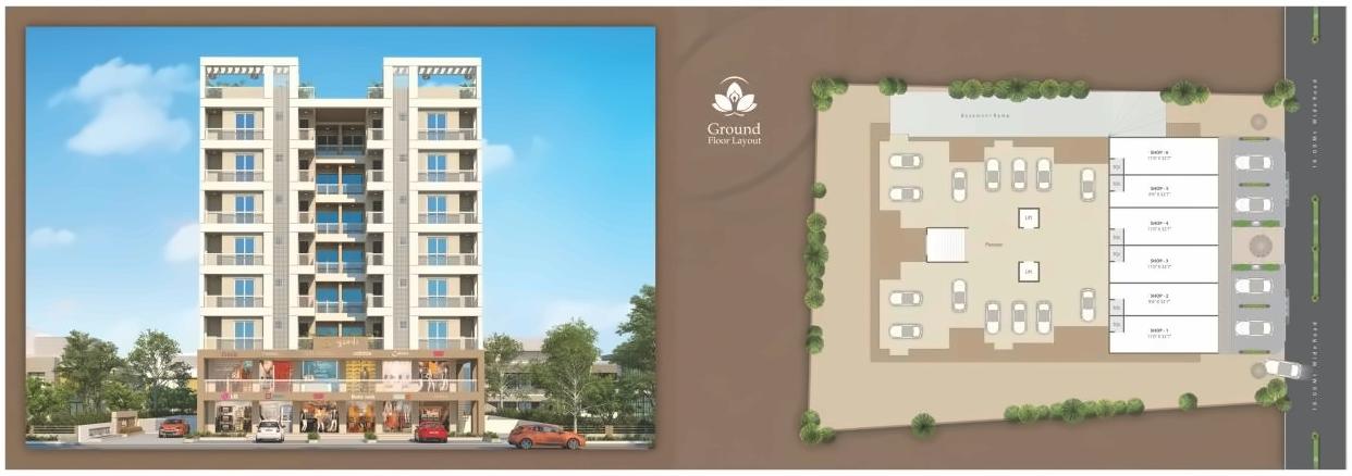 Layout of real estate project Sparsh Residency located at Bhayli, Vadodara, Gujarat