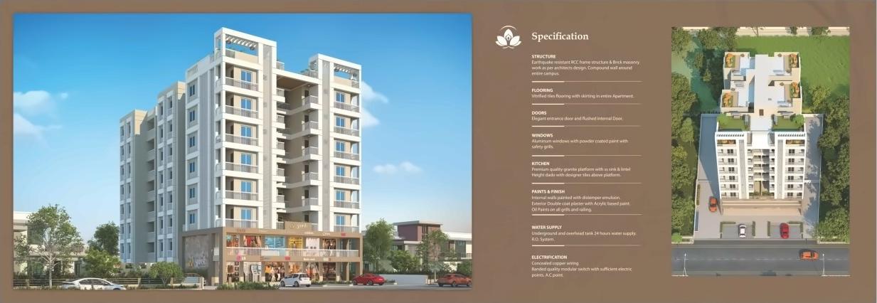 3D Elevation of real estate project Sparsh Residency located at Bhayli, Vadodara, Gujarat