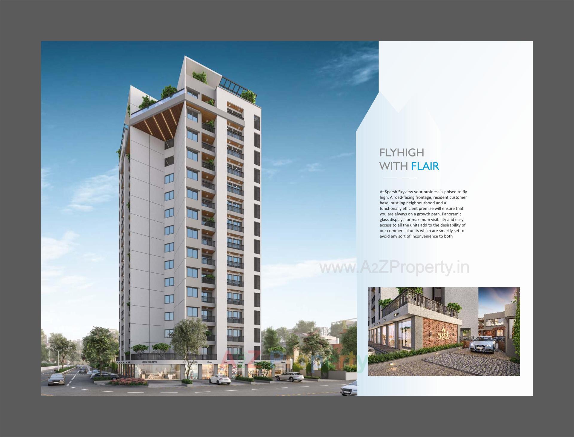 3D Elevation of real estate project Sparsh Skyview located at Bhayli, Vadodara, Gujarat