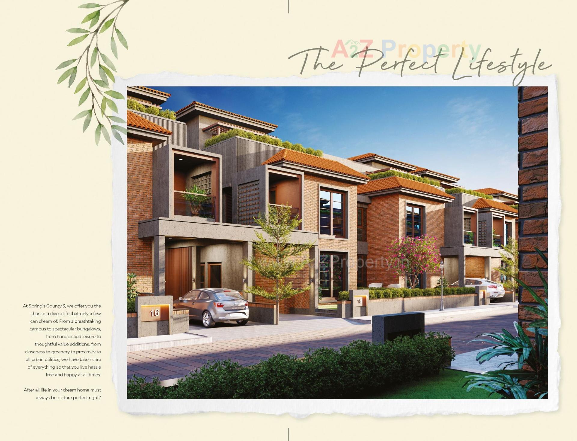 3D Elevation of real estate project Springs County located at Bhayli, Vadodara, Gujarat