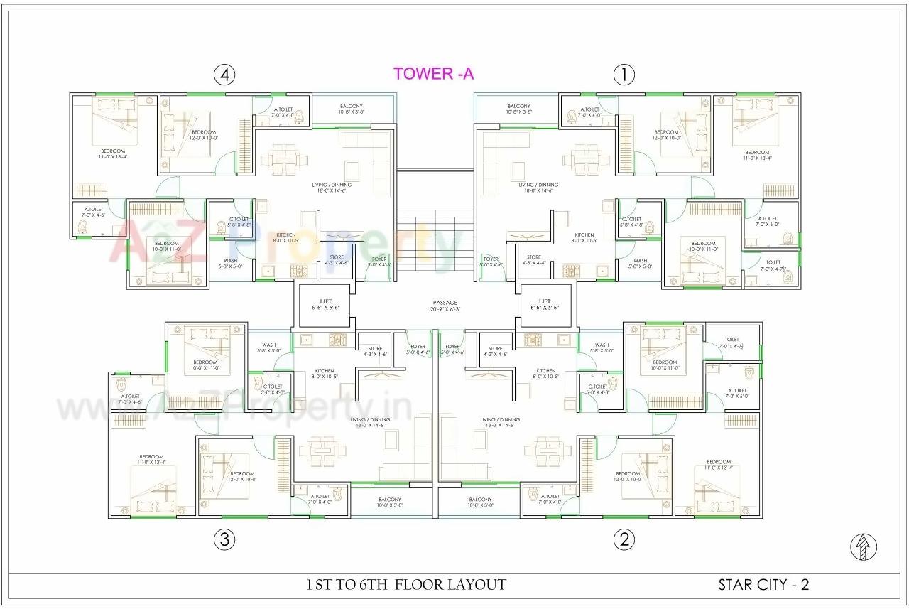 Layout of real estate project Star City Ii located at Tandalja, Vadodara, Gujarat