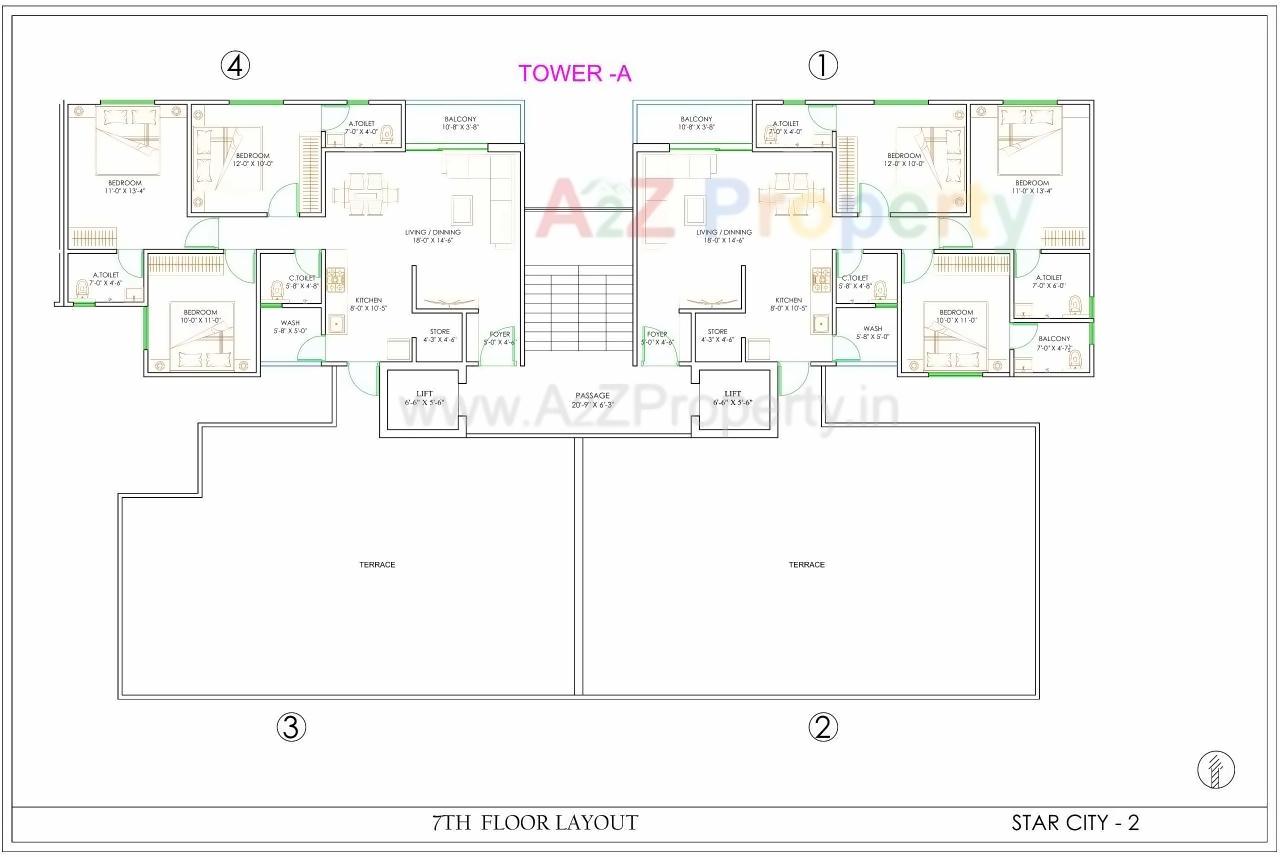 Layout of real estate project Star City Ii located at Tandalja, Vadodara, Gujarat