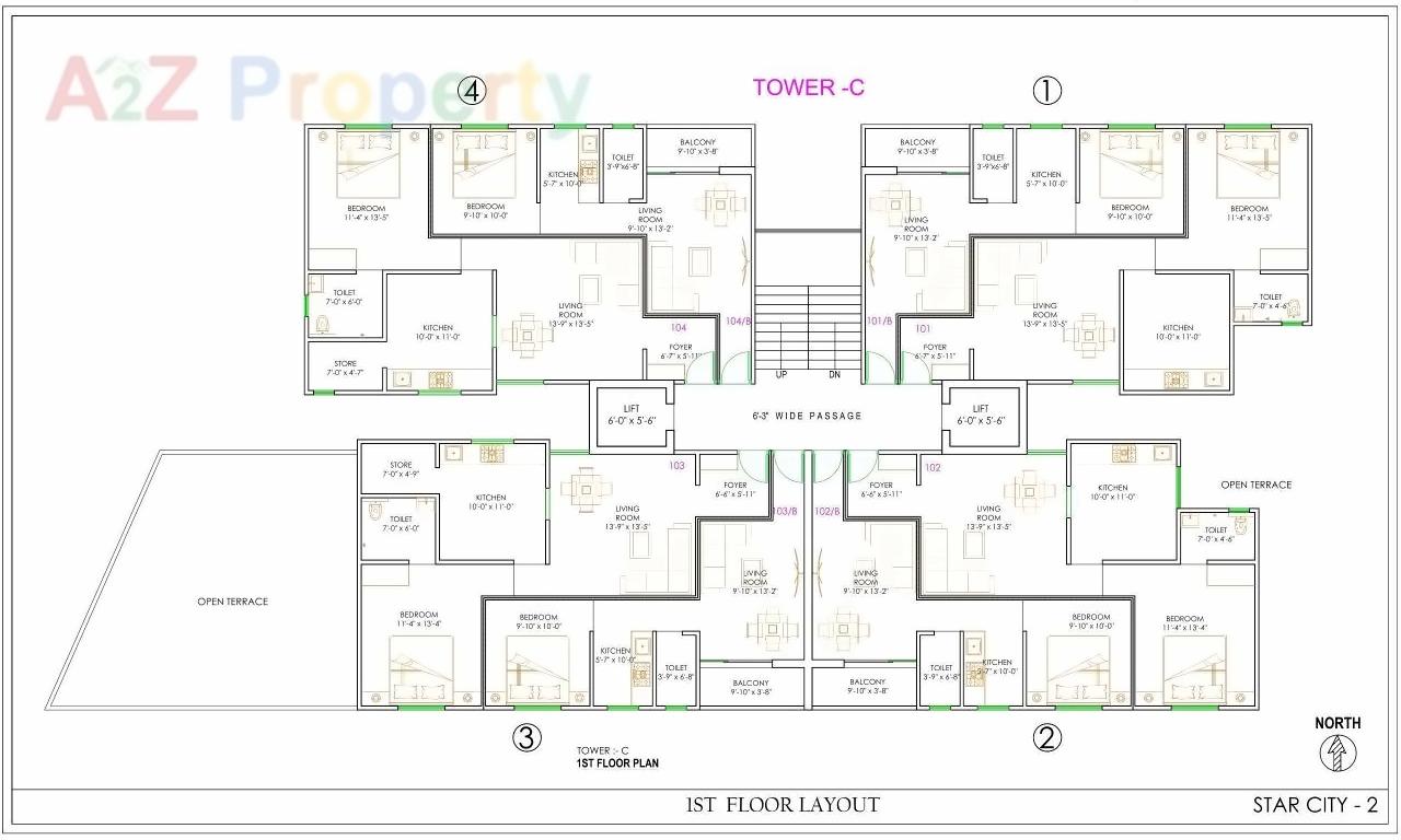 Layout of real estate project Star City Ii located at Tandalja, Vadodara, Gujarat