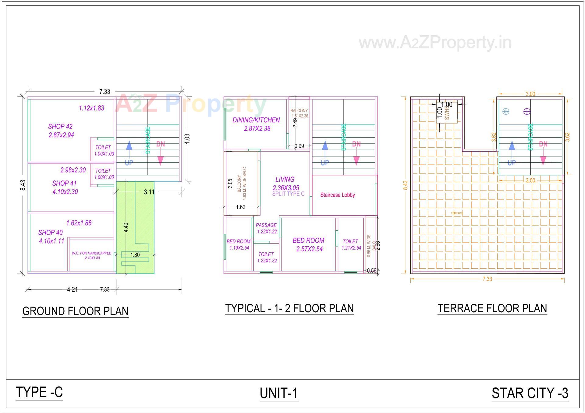 Layout of real estate project Star City located at Tandalja, Vadodara, Gujarat