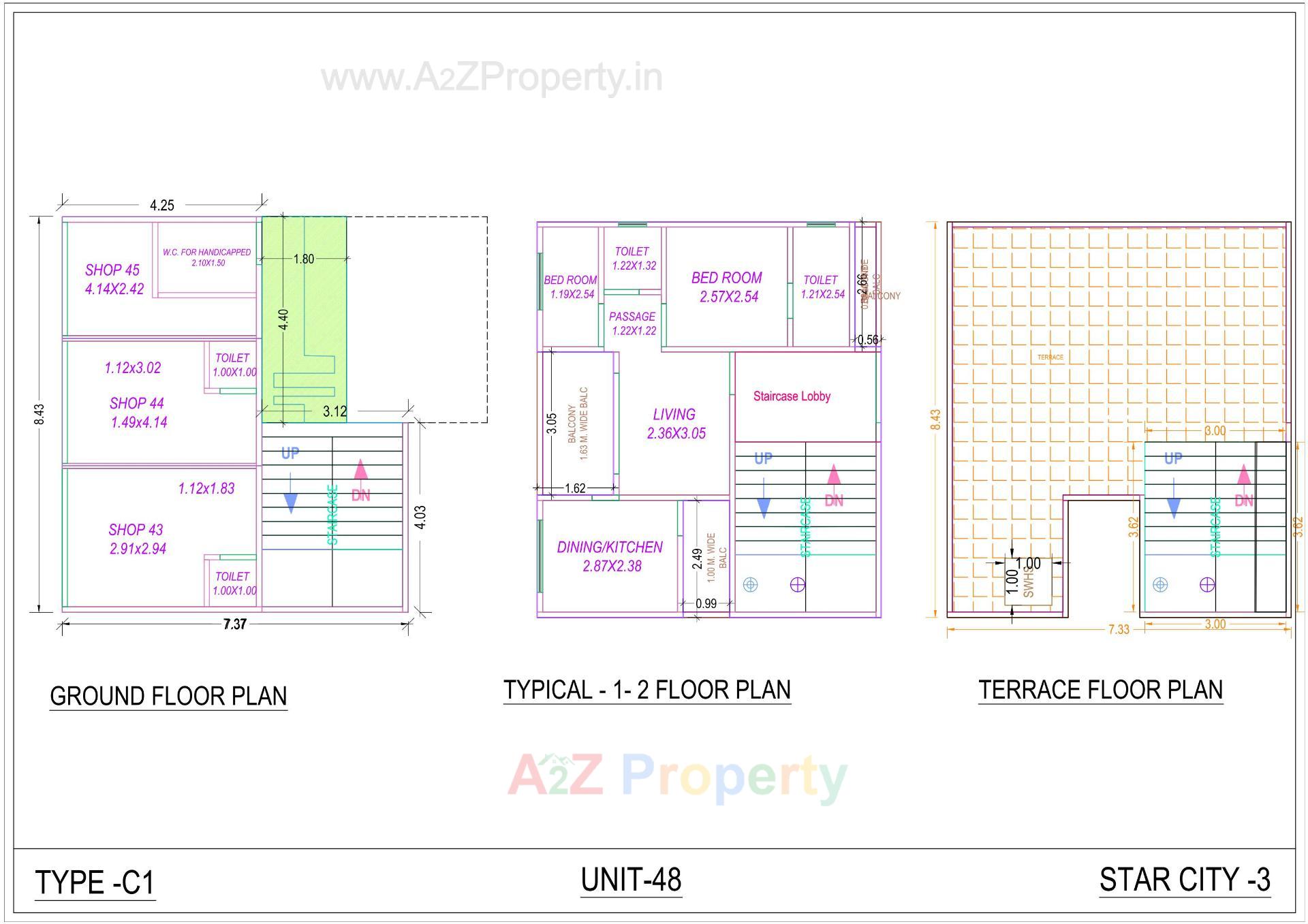 Layout of real estate project Star City located at Tandalja, Vadodara, Gujarat