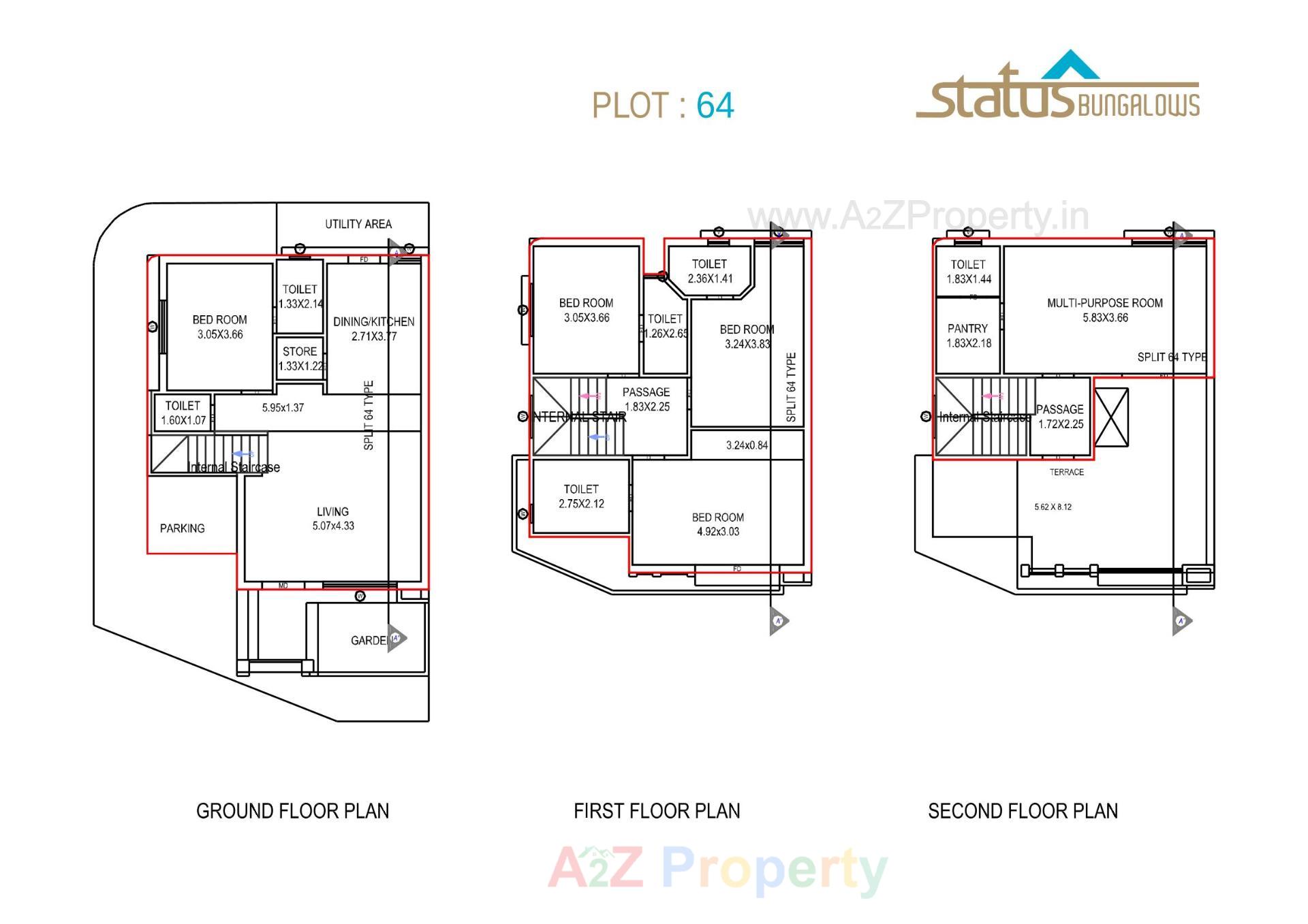 Layout of real estate project Status Bungalows located at Bill, Vadodara, Gujarat