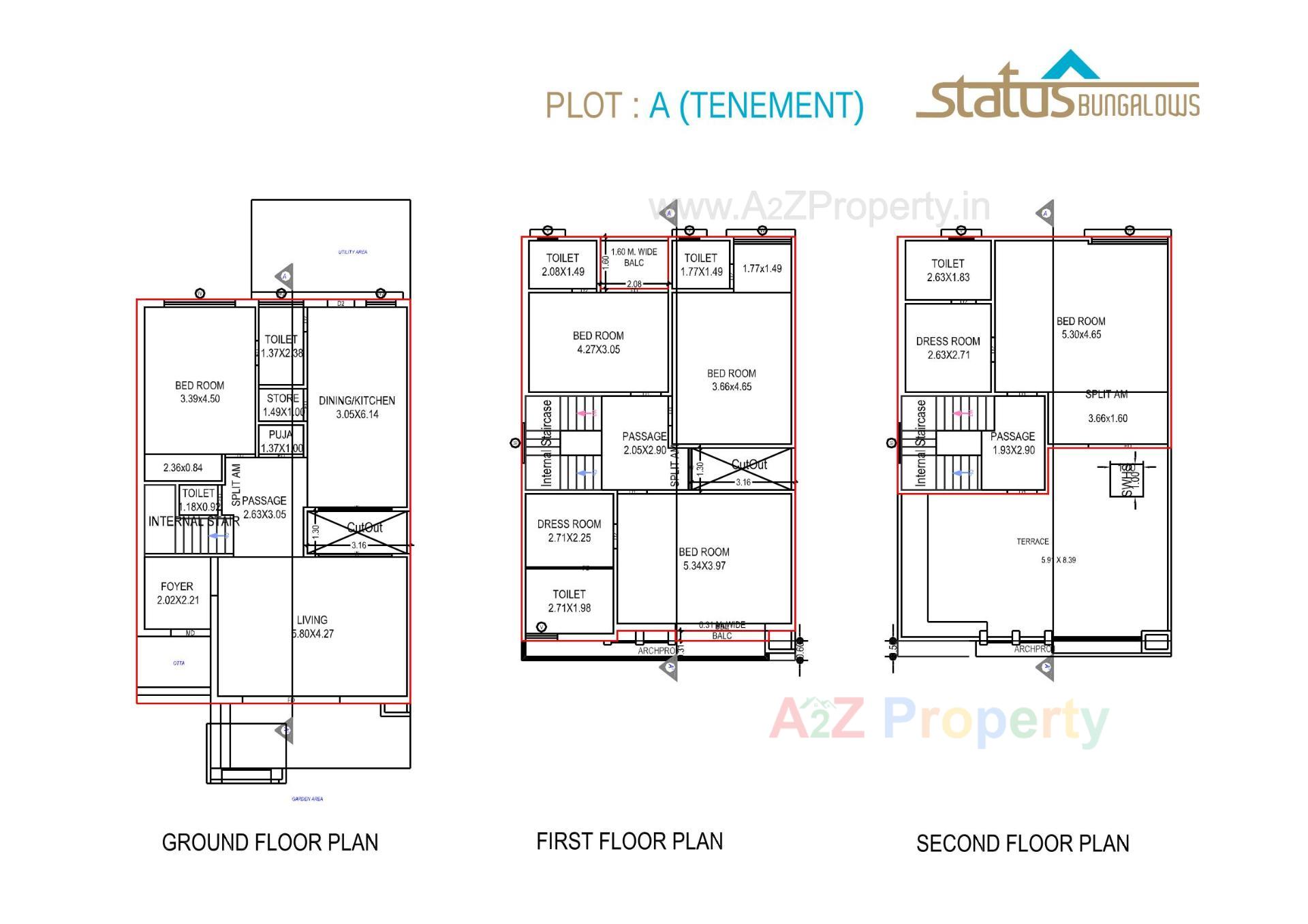 Layout of real estate project Status Bungalows located at Bill, Vadodara, Gujarat