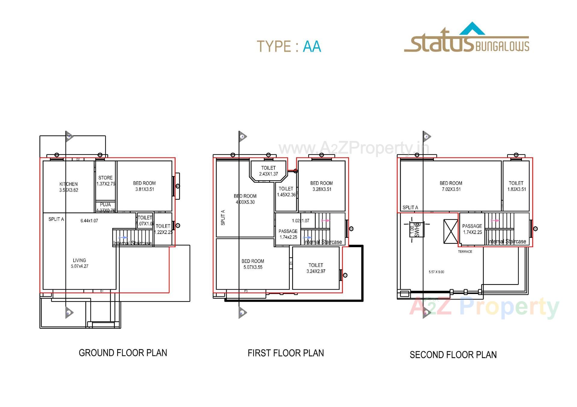Layout of real estate project Status Bungalows located at Bill, Vadodara, Gujarat