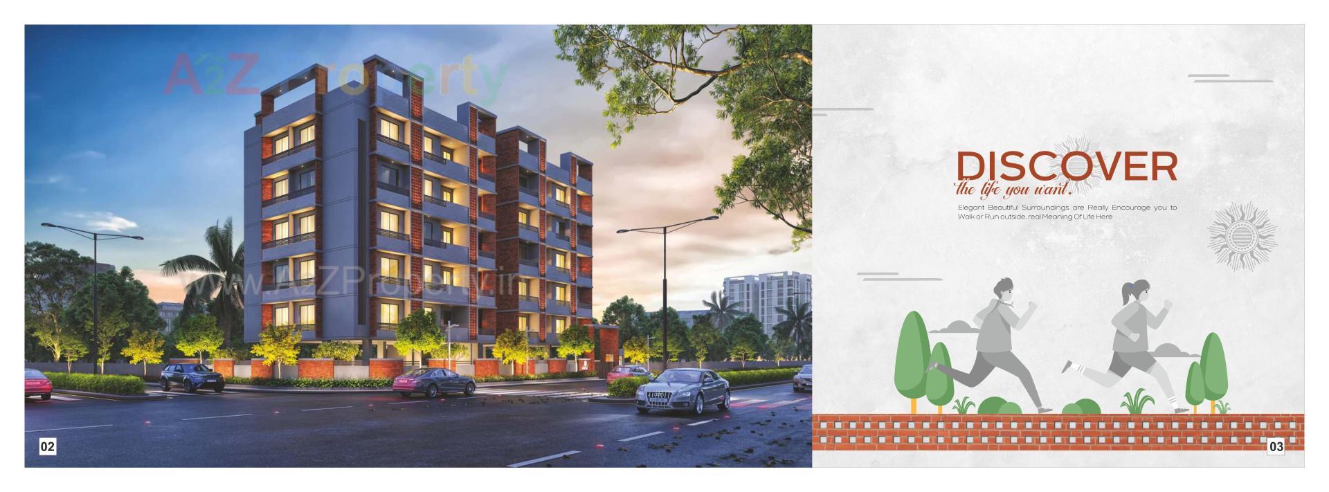 3D Elevation of real estate project Suhrad Residency located at Sayajipura, Vadodara, Gujarat