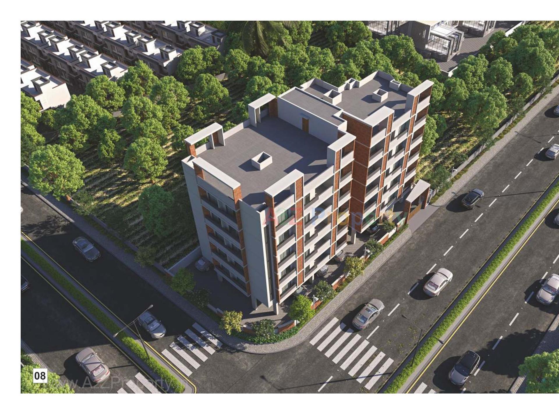 3D Elevation of real estate project Suhrad Residency located at Sayajipura, Vadodara, Gujarat