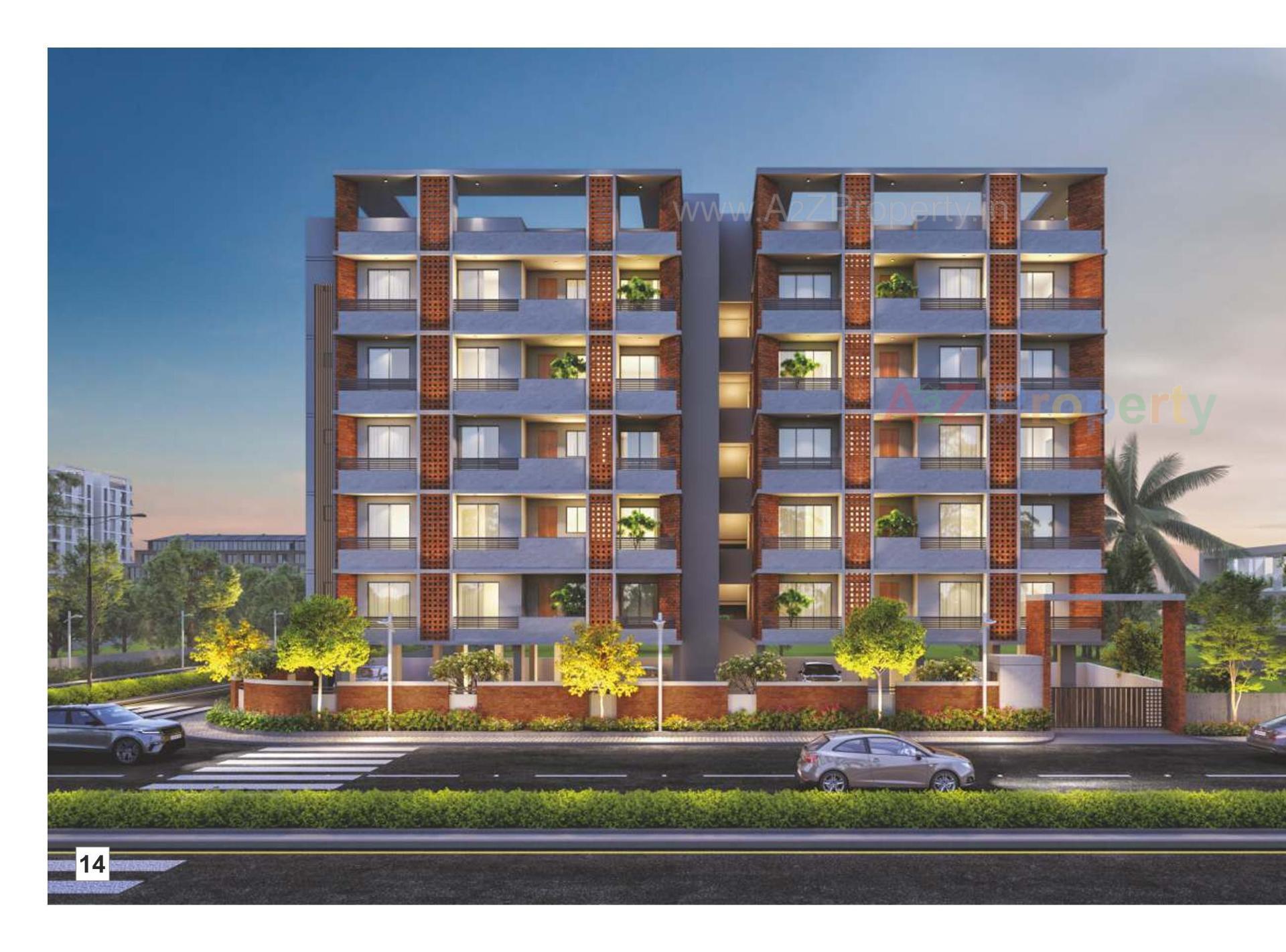 3D Elevation of real estate project Suhrad Residency located at Sayajipura, Vadodara, Gujarat