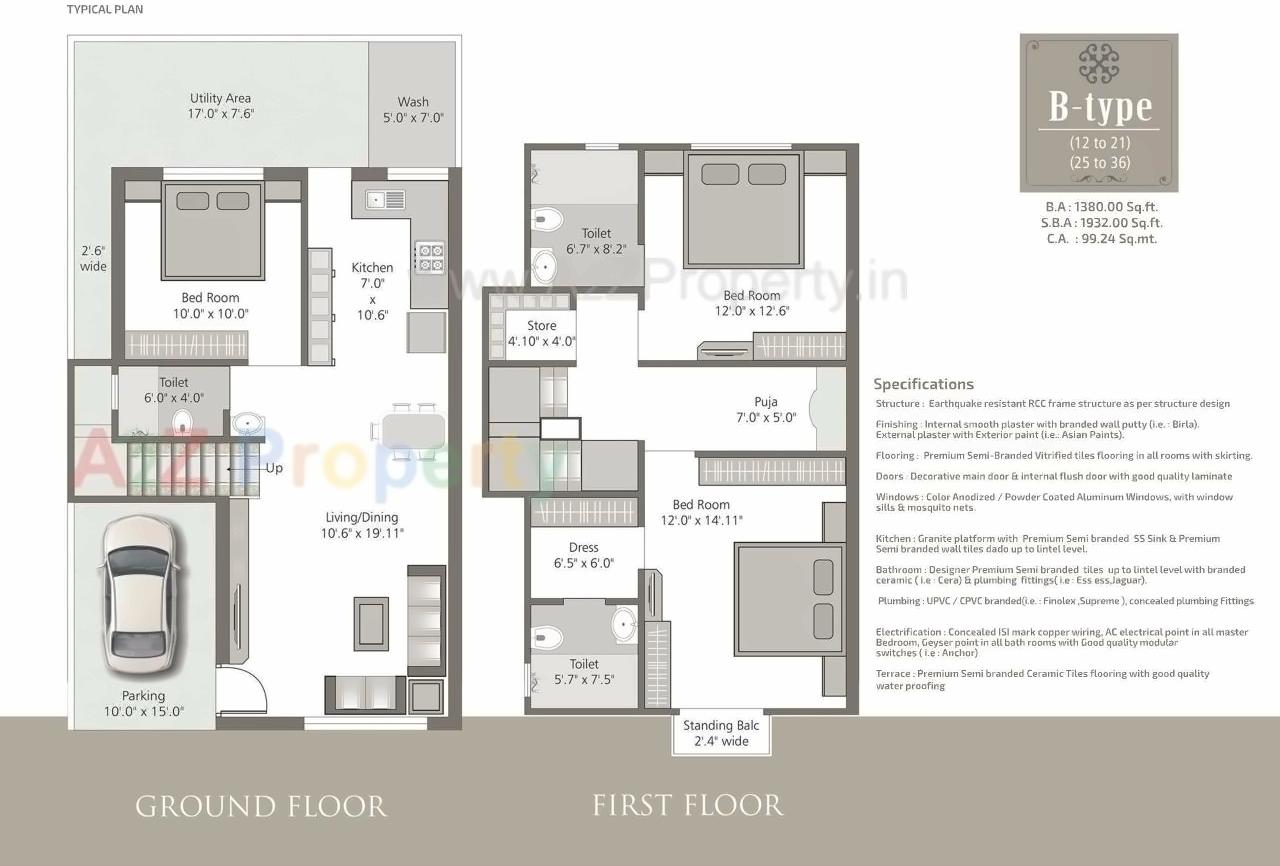 Layout of real estate project Sukhdham Upvan located at Kapurai, Vadodara, Gujarat
