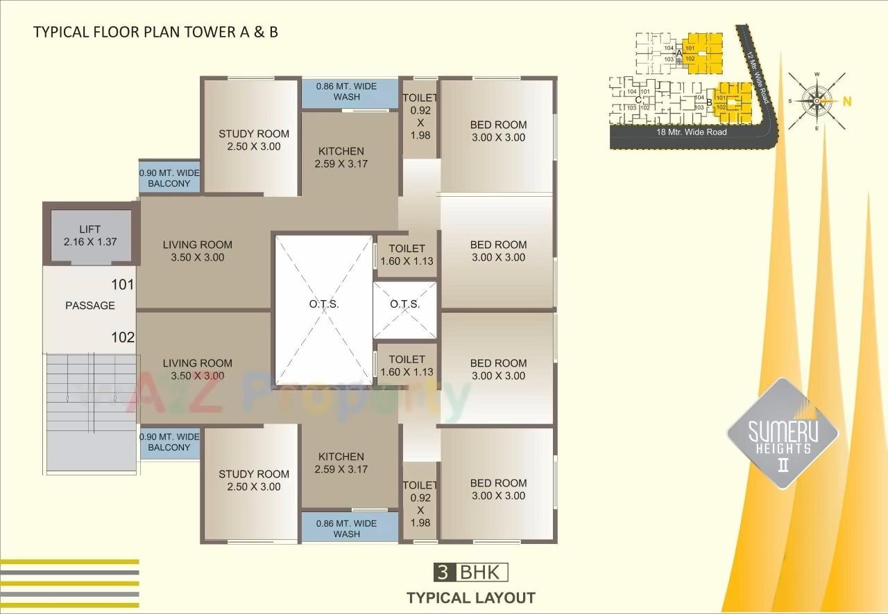 Layout of real estate project Sumeru Heights Ii located at Harni, Vadodara, Gujarat