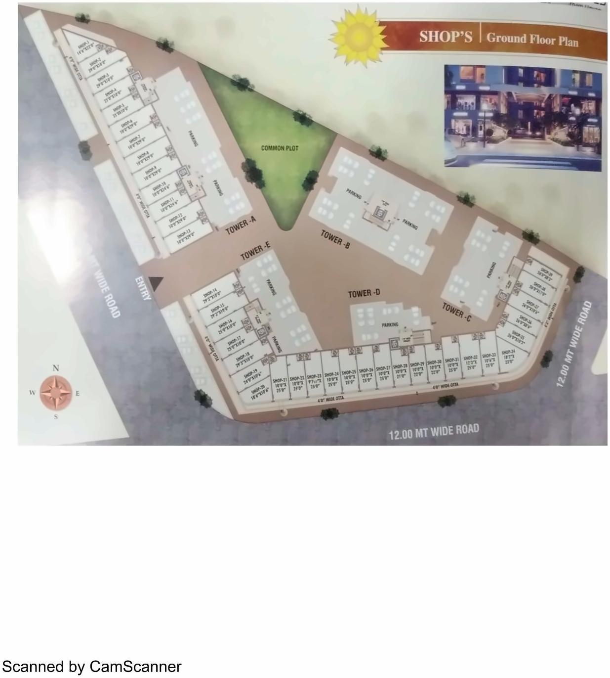 Layout of real estate project Sun Crest located at Tandalaja, Vadodara, Gujarat