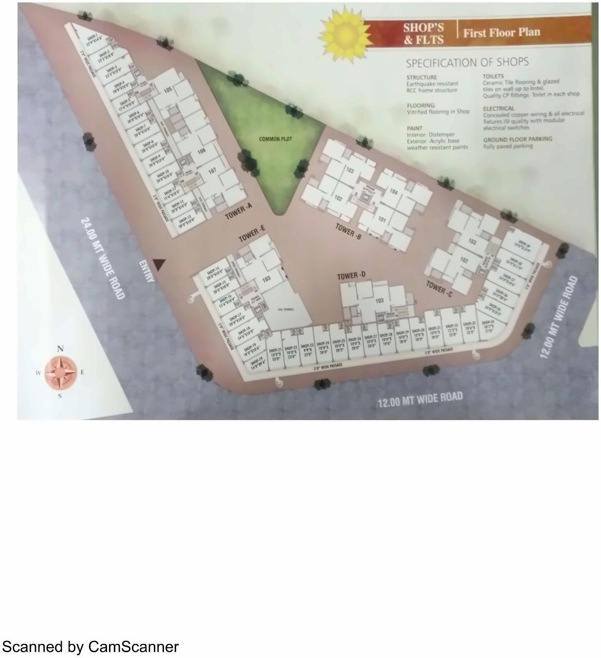 Layout of real estate project Sun Crest located at Tandalaja, Vadodara, Gujarat