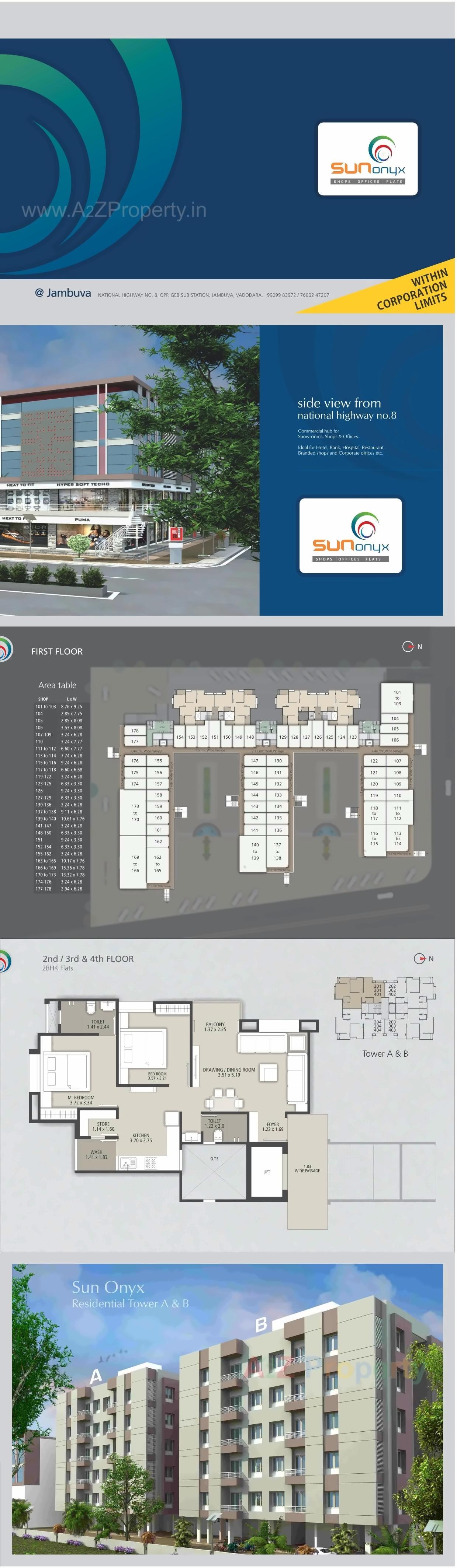 Layout of real estate project Sun Onyx Complex located at Jambuva, Vadodara, Gujarat
