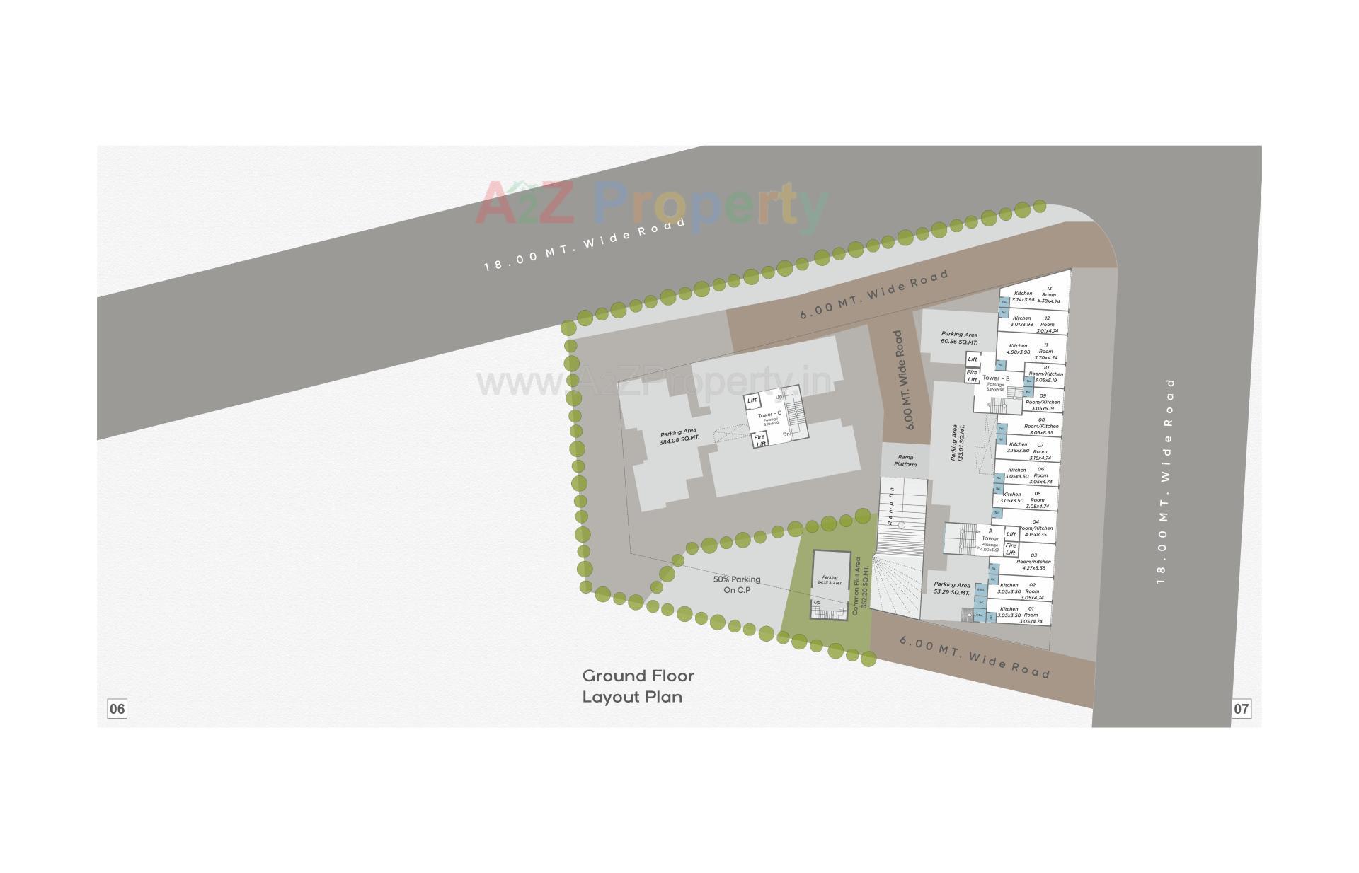 Layout of real estate project Sundaram Skyline located at Tarsali, Vadodara, Gujarat