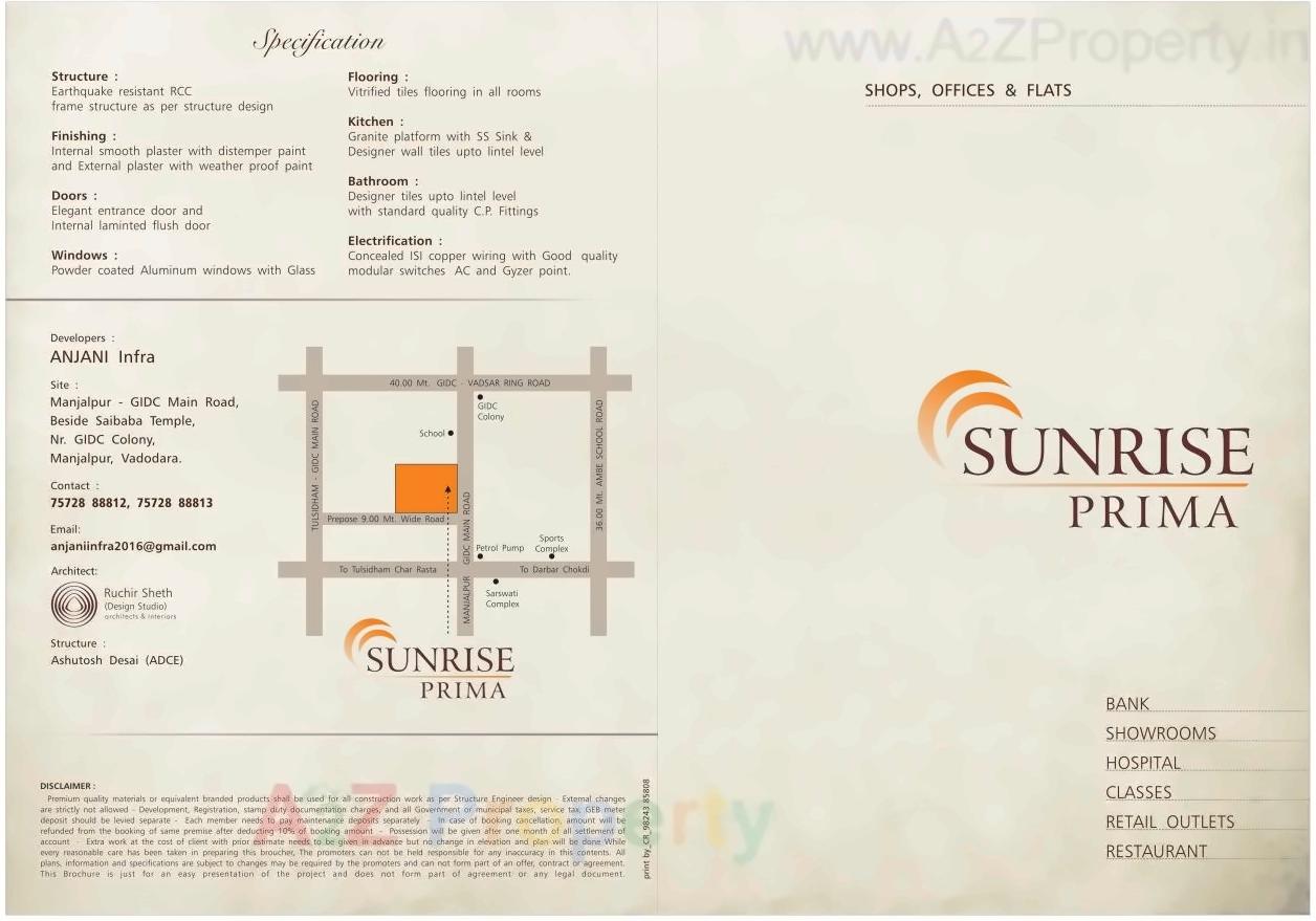  of real estate project Sunrise Prima located at Manjalpur, Vadodara, Gujarat
