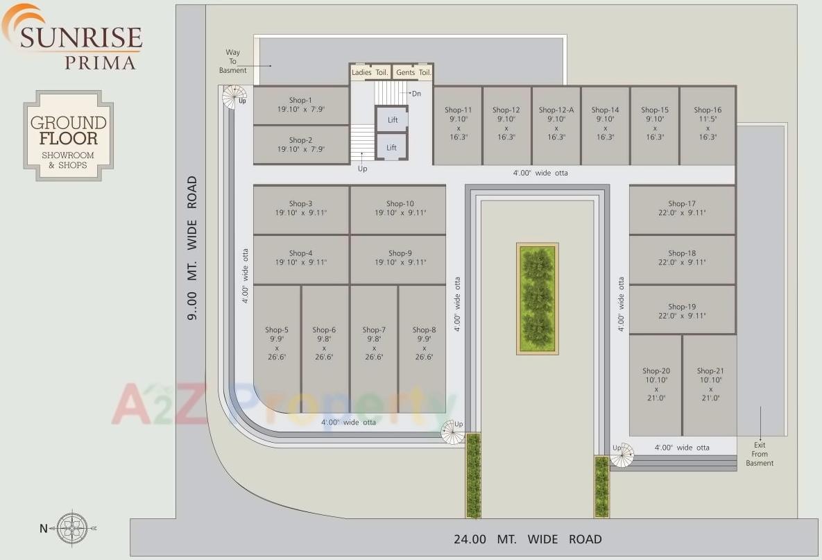 Layout of real estate project Sunrise Prima located at Manjalpur, Vadodara, Gujarat