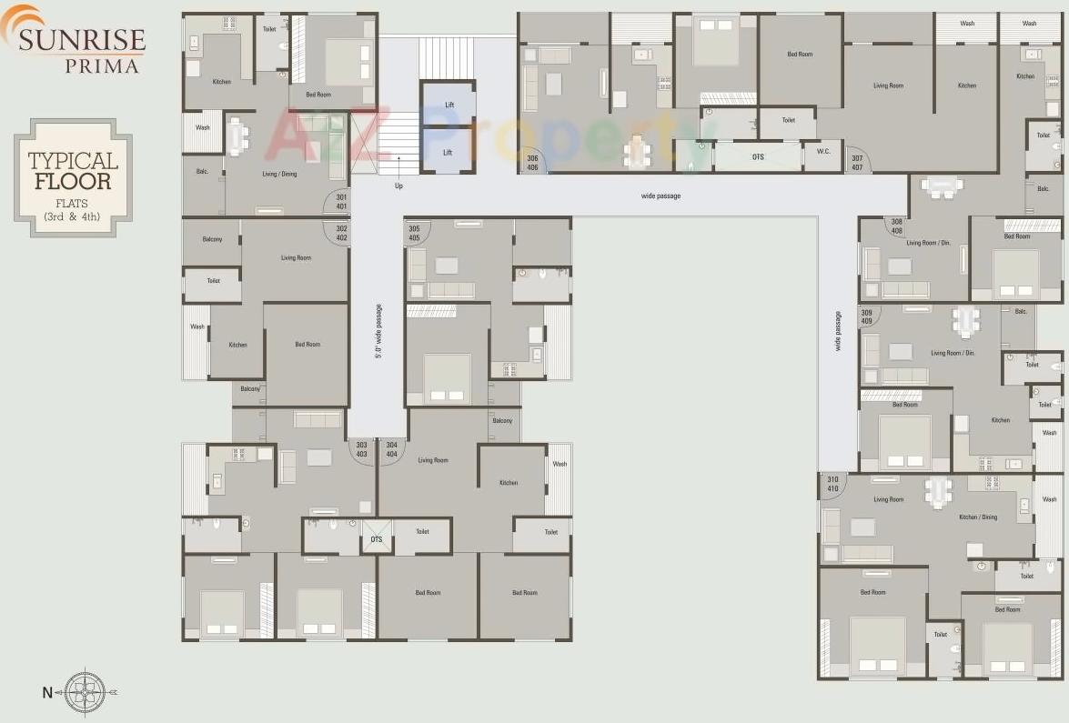 Layout of real estate project Sunrise Prima located at Manjalpur, Vadodara, Gujarat