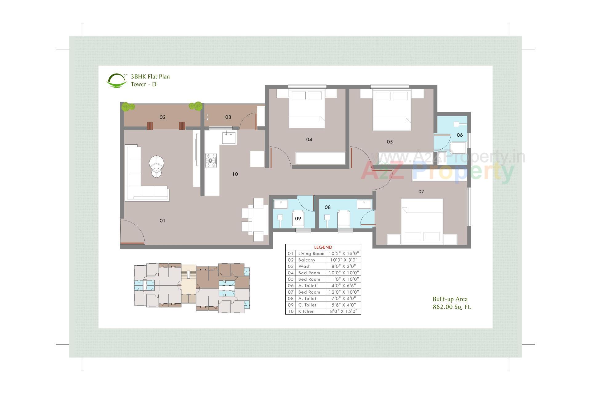 Layout of real estate project Sunrise Residency located at Tandalja, Vadodara, Gujarat