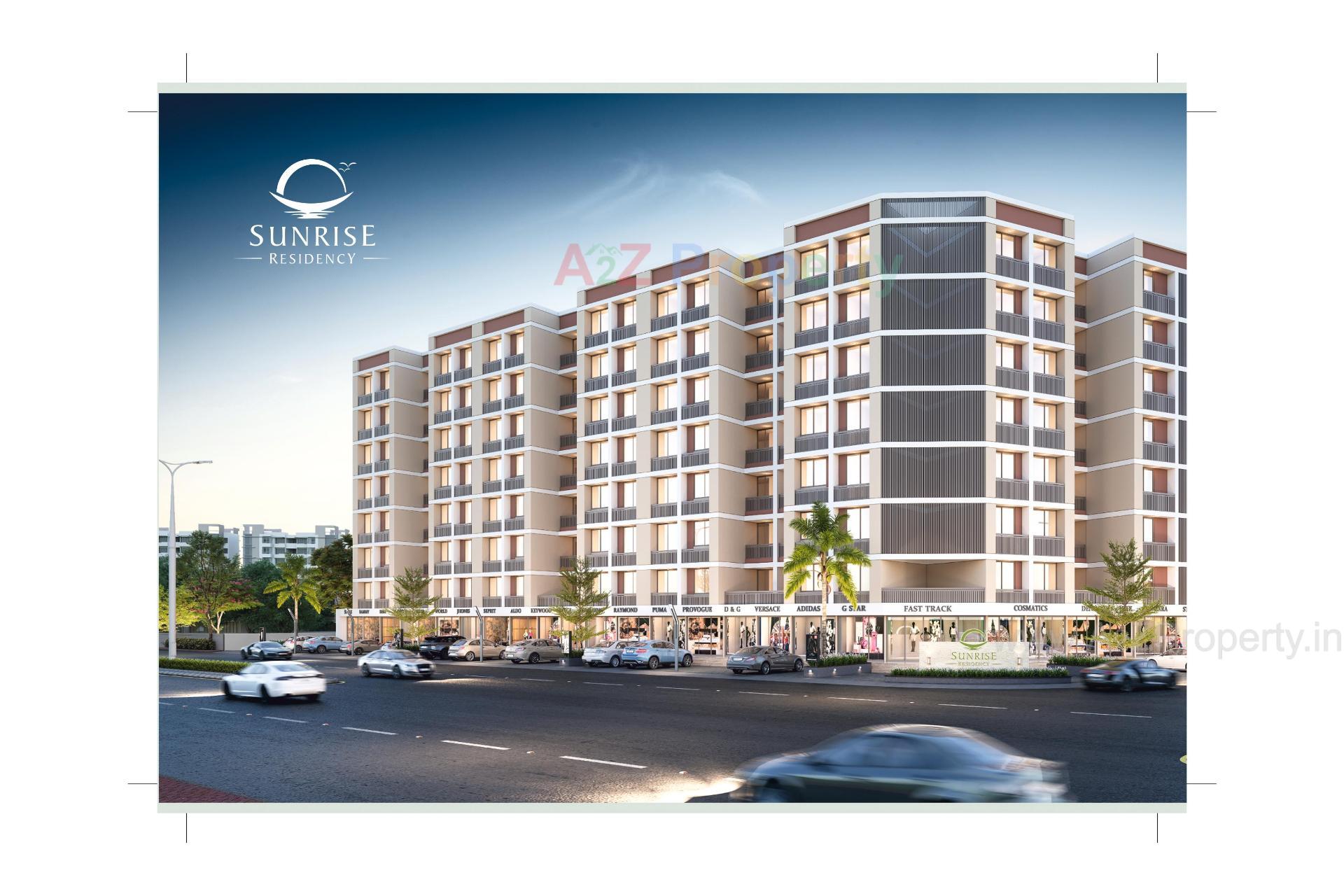 3D Elevation of real estate project Sunrise Residency located at Tandalja, Vadodara, Gujarat