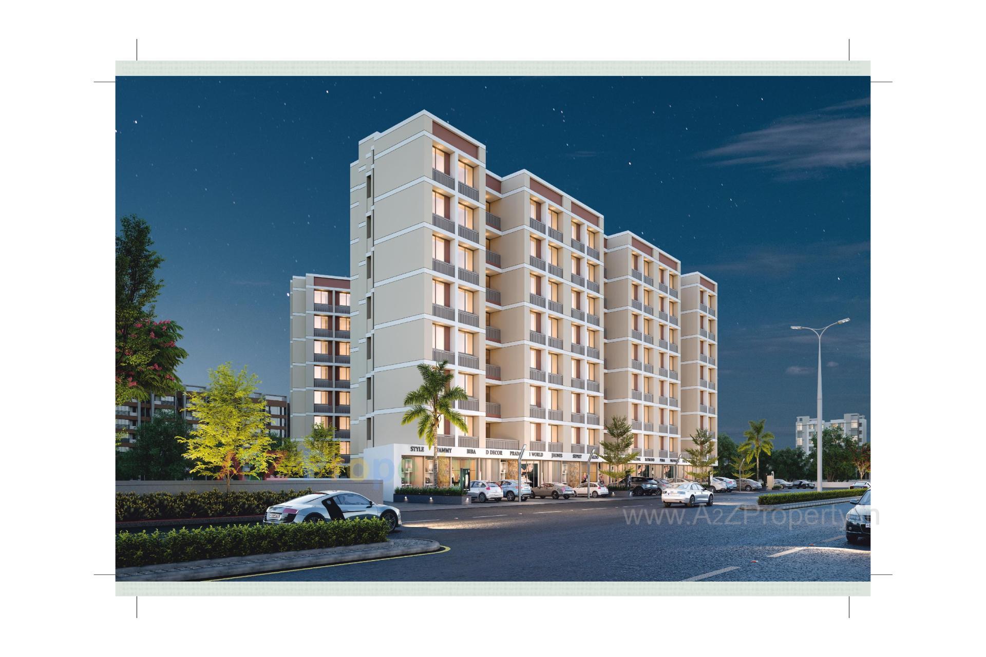 3D Elevation of real estate project Sunrise Residency located at Tandalja, Vadodara, Gujarat