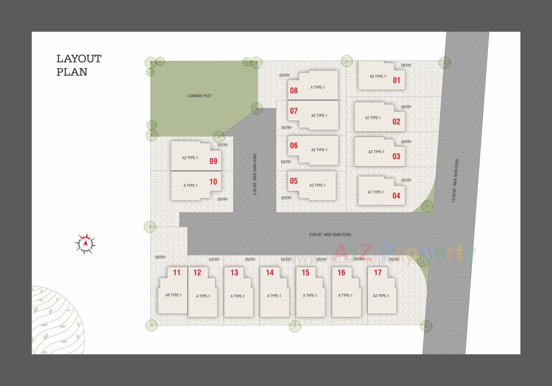 Layout of real estate project Suvarn Iris located at Chhani, Vadodara, Gujarat